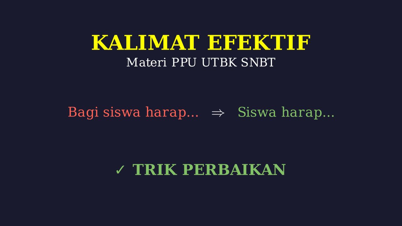 Tips Perbaikan Kalimat
