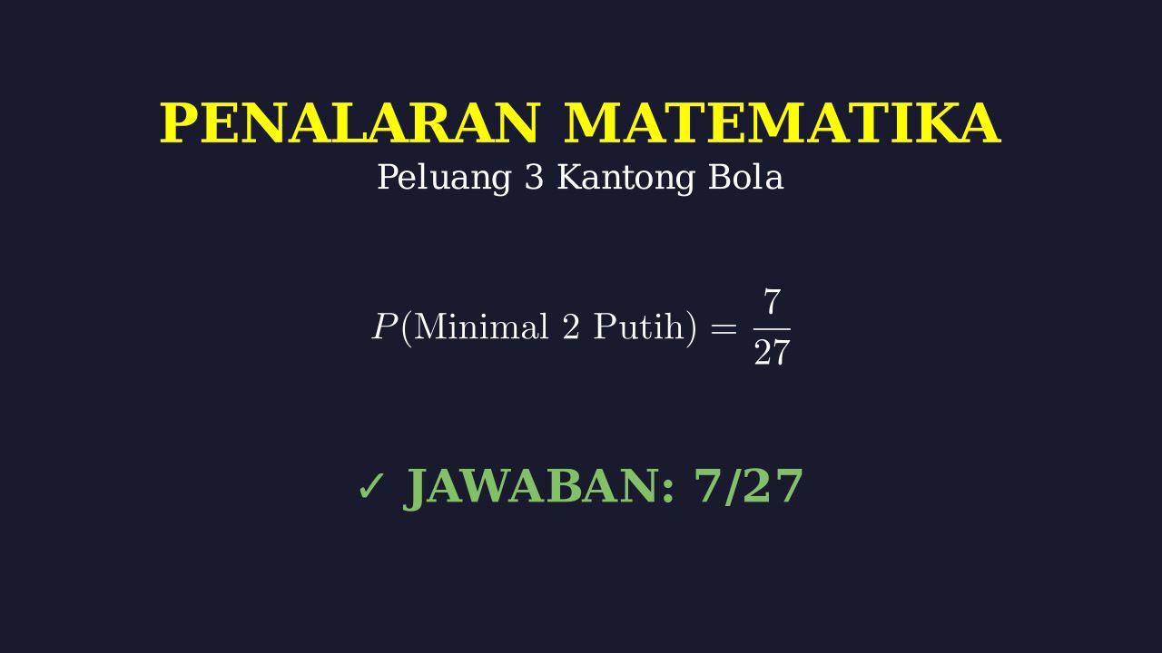 Peluang Terambil Minimal Dua Bola Putih