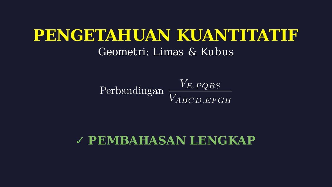 Perbandingan Volume Limas dan Kubus