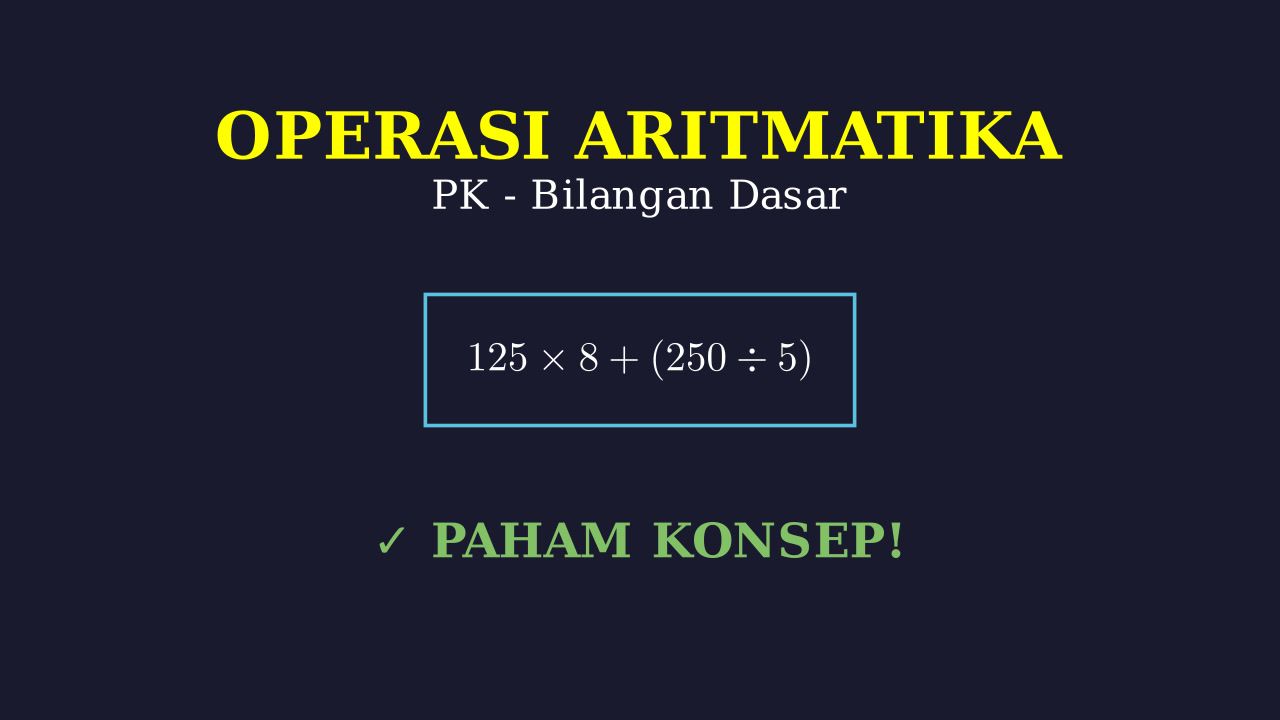 Aritmatika: Operasi Hitung Dasar