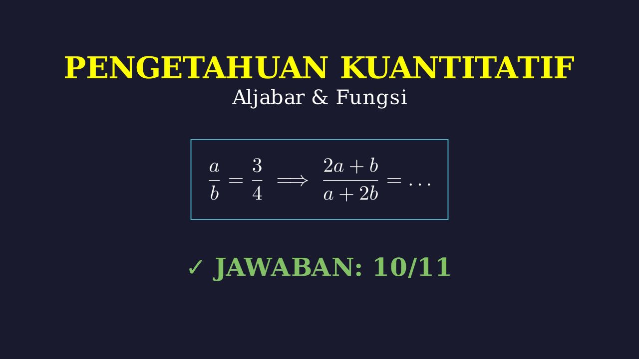 Menghitung Nilai Bentuk Aljabar Perbandingan