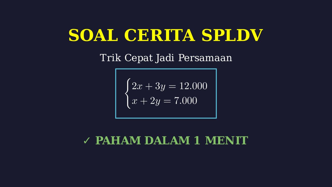 Menyelesaikan Soal Cerita SPLDV