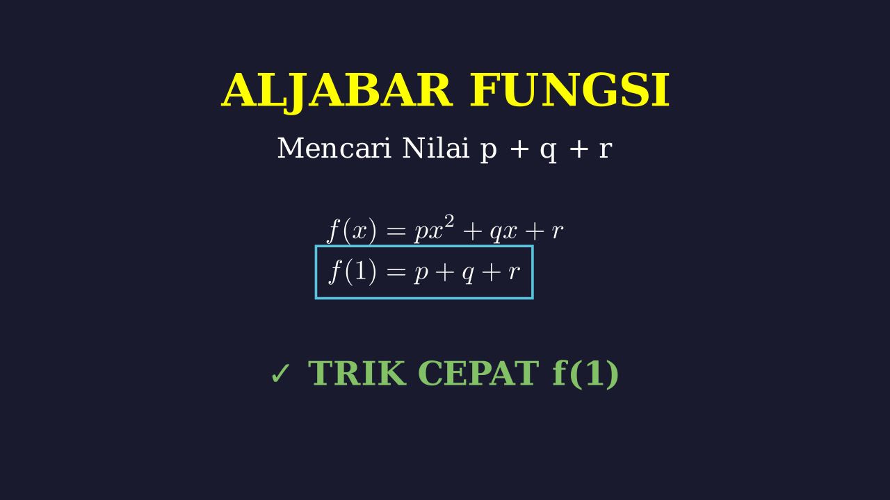 Mencari Nilai p+q+r dengan f(1)