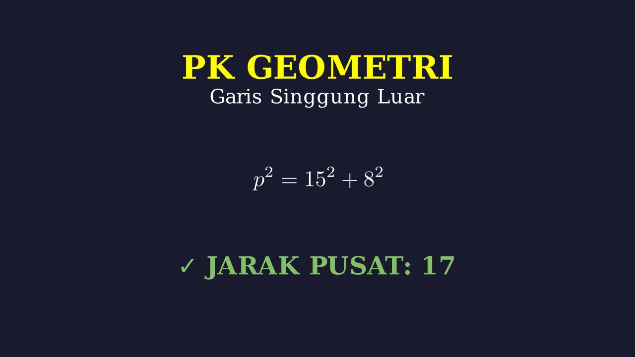 Jarak Antar Pusat: Garis Singgung Persekutuan Luar
