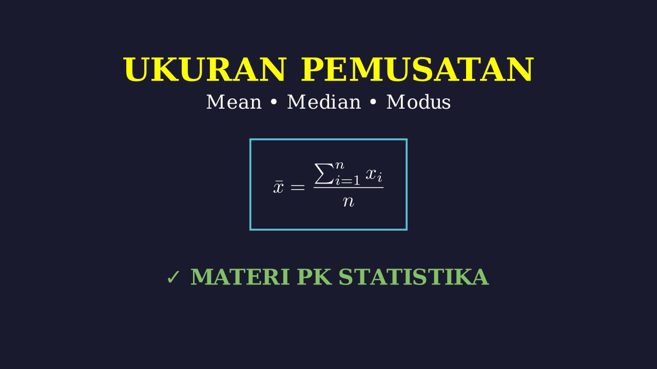 Ukuran Pemusatan Data: Mean, Median, Modus