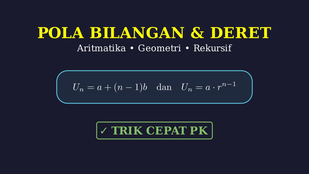 Trik Cepat Pola Bilangan, Barisan, dan Deret