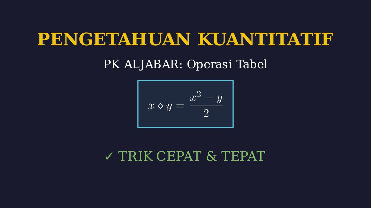 Menyelesaikan Soal Operasi Tabel