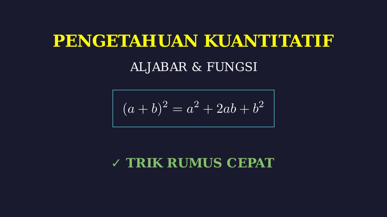 Rumus Aljabar Dasar