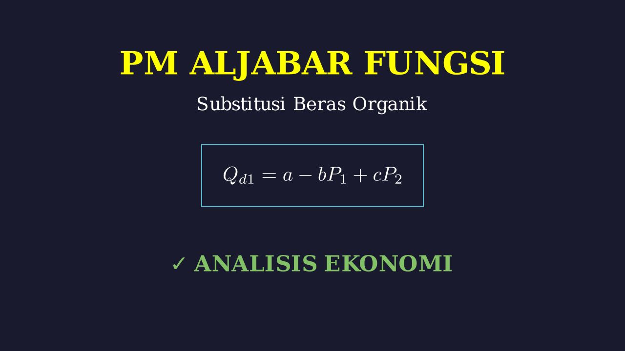 Analisis Pasar Beras: Substitusi & Perubahan Biaya