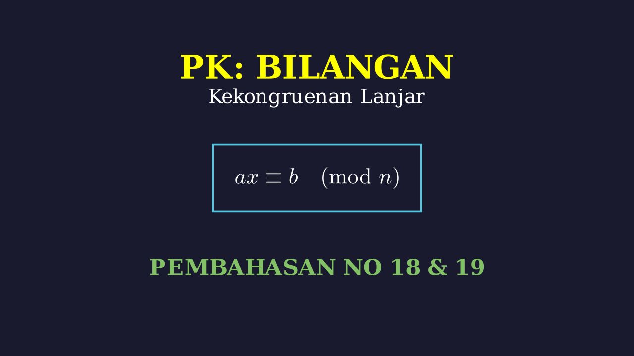 Menyelesaikan Kekongruenan Lanjar