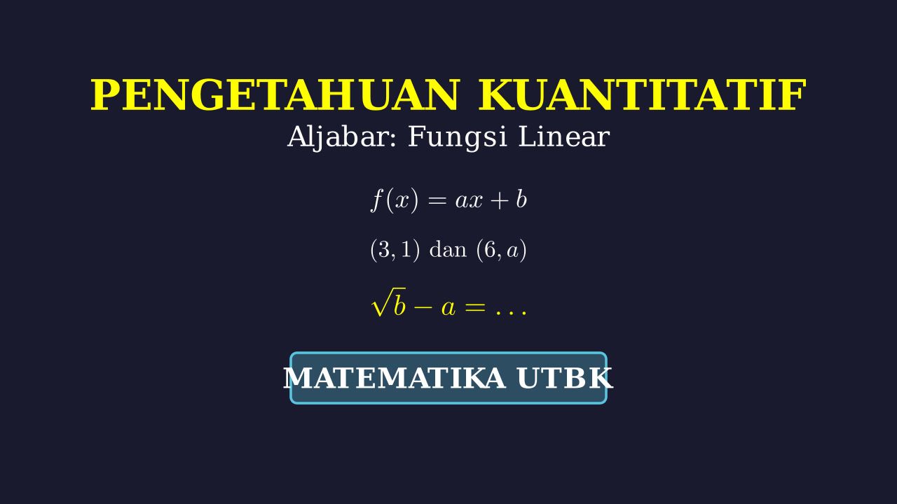 Fungsi Linear: Mencari Nilai Akar b - a