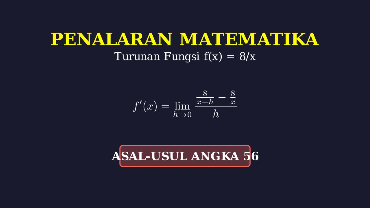 Turunan f(x) = 8/x dengan Definisi Limit