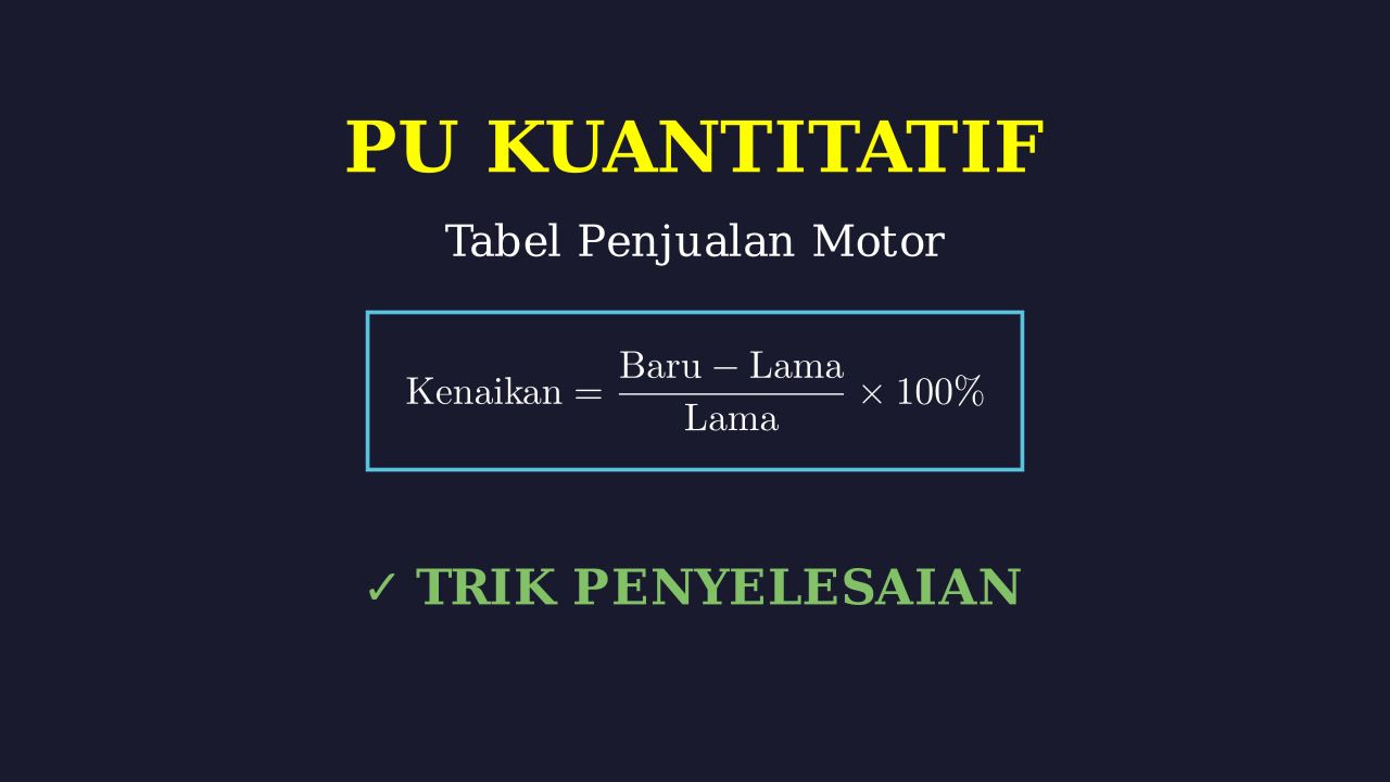 Penyelesaian Soal Tabel Penjualan Sepeda Motor