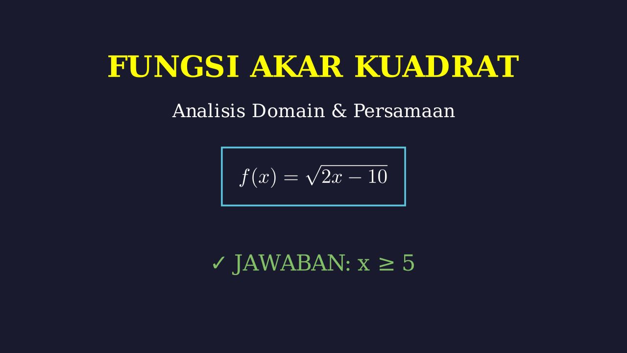 Fungsi Akar Kuadrat: Domain & Persamaan
