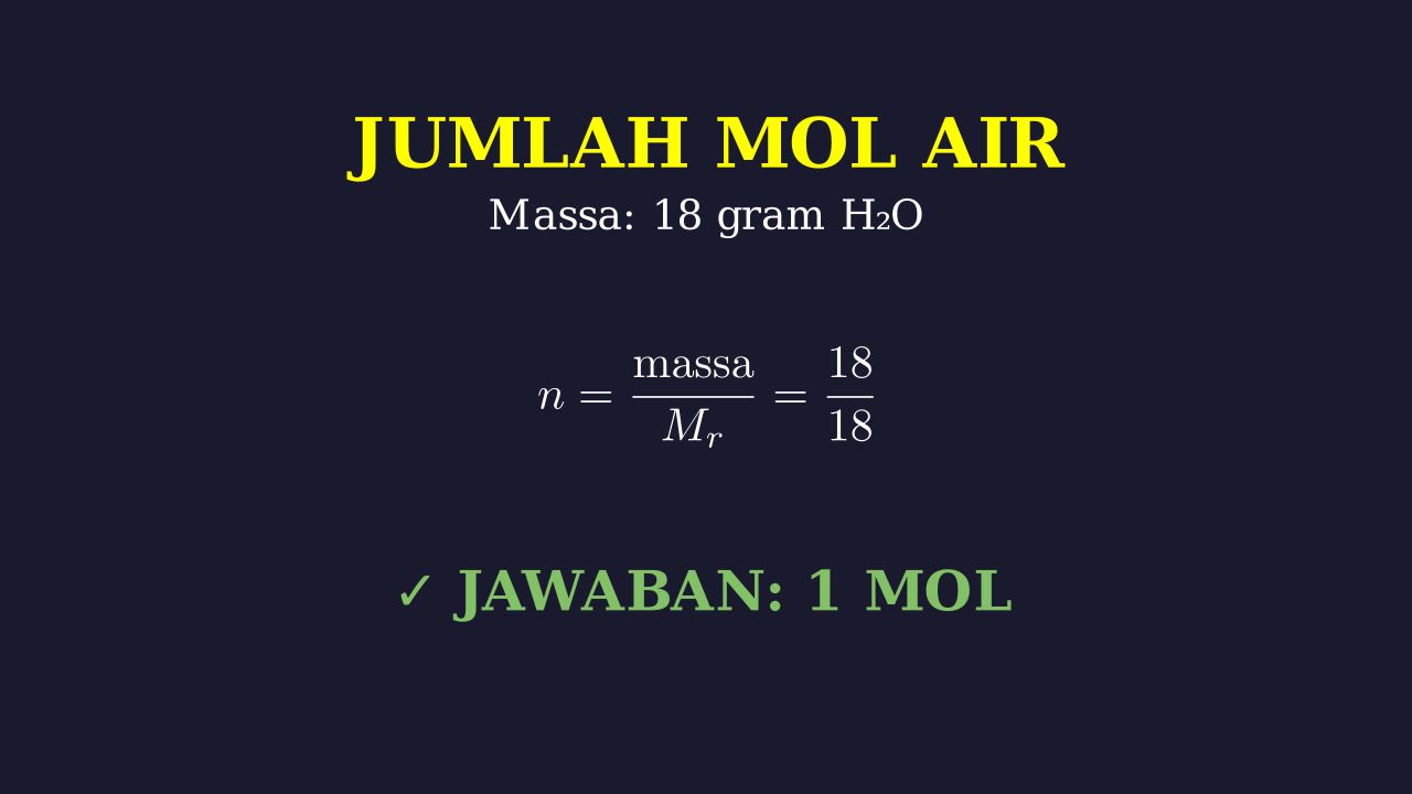Menghitung Mol Air (H2O)