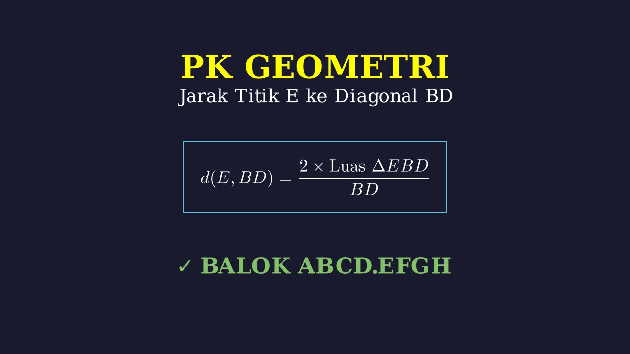 Jarak Titik ke Diagonal Balok