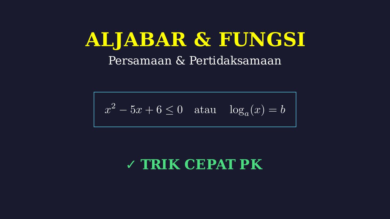 Aljabar: Persamaan dan Pertidaksamaan Lengkap