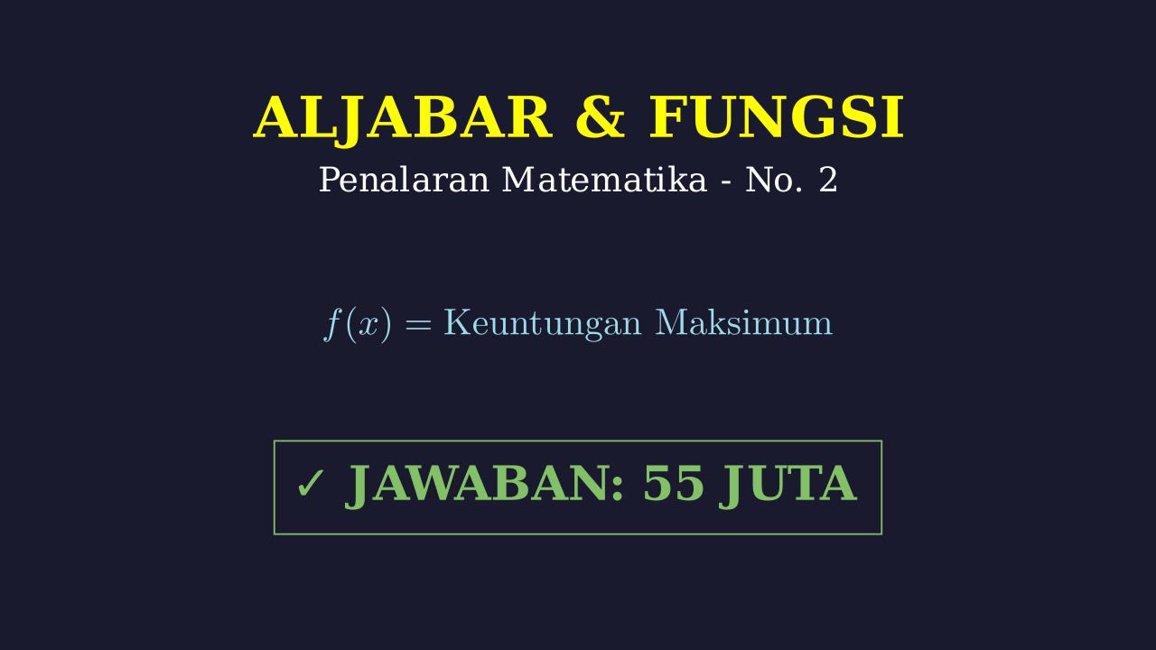 Penyelesaian Soal Matematika: Hasil 55 Juta