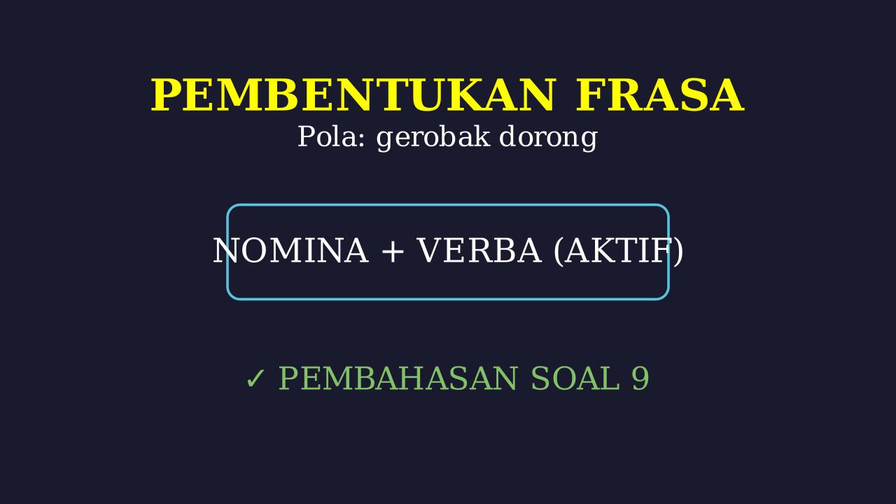 Pola Makna Kelompok Kata