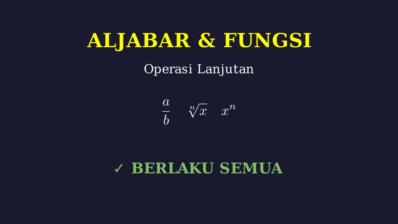 Operasi Aljabar: Pembagian, Akar, dan Pangkat