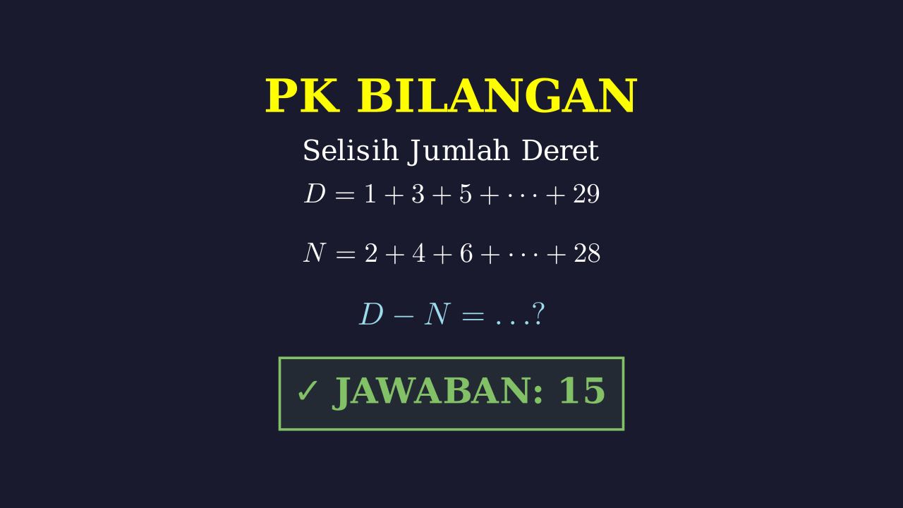 Selisih Deret Bilangan Ganjil & Genap