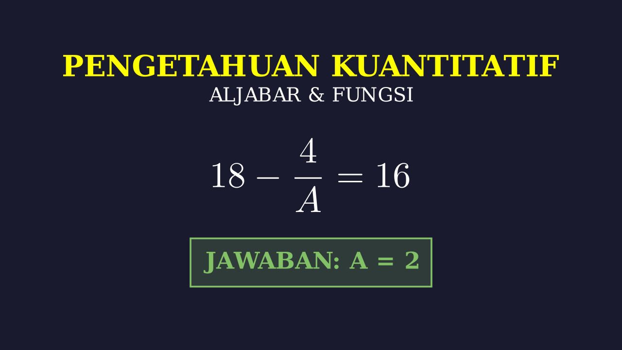 Menyelesaikan Persamaan Aljabar