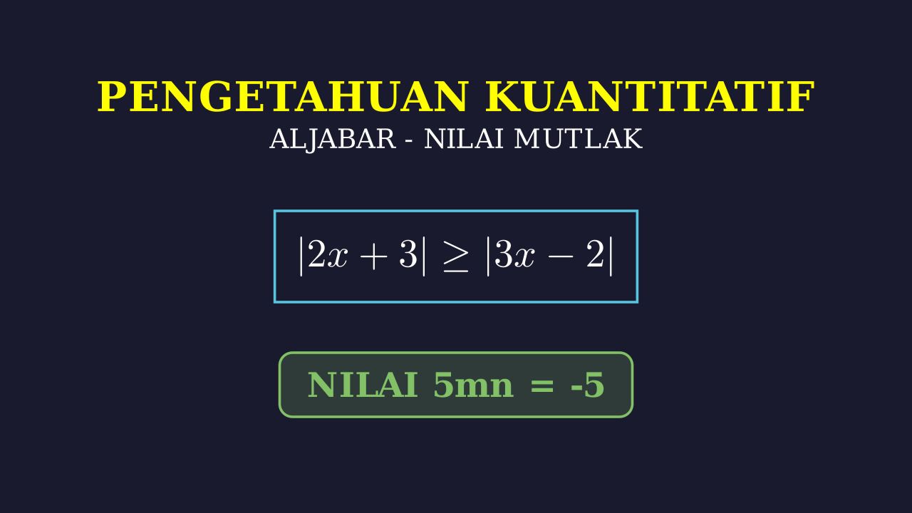 Pertidaksamaan Nilai Mutlak