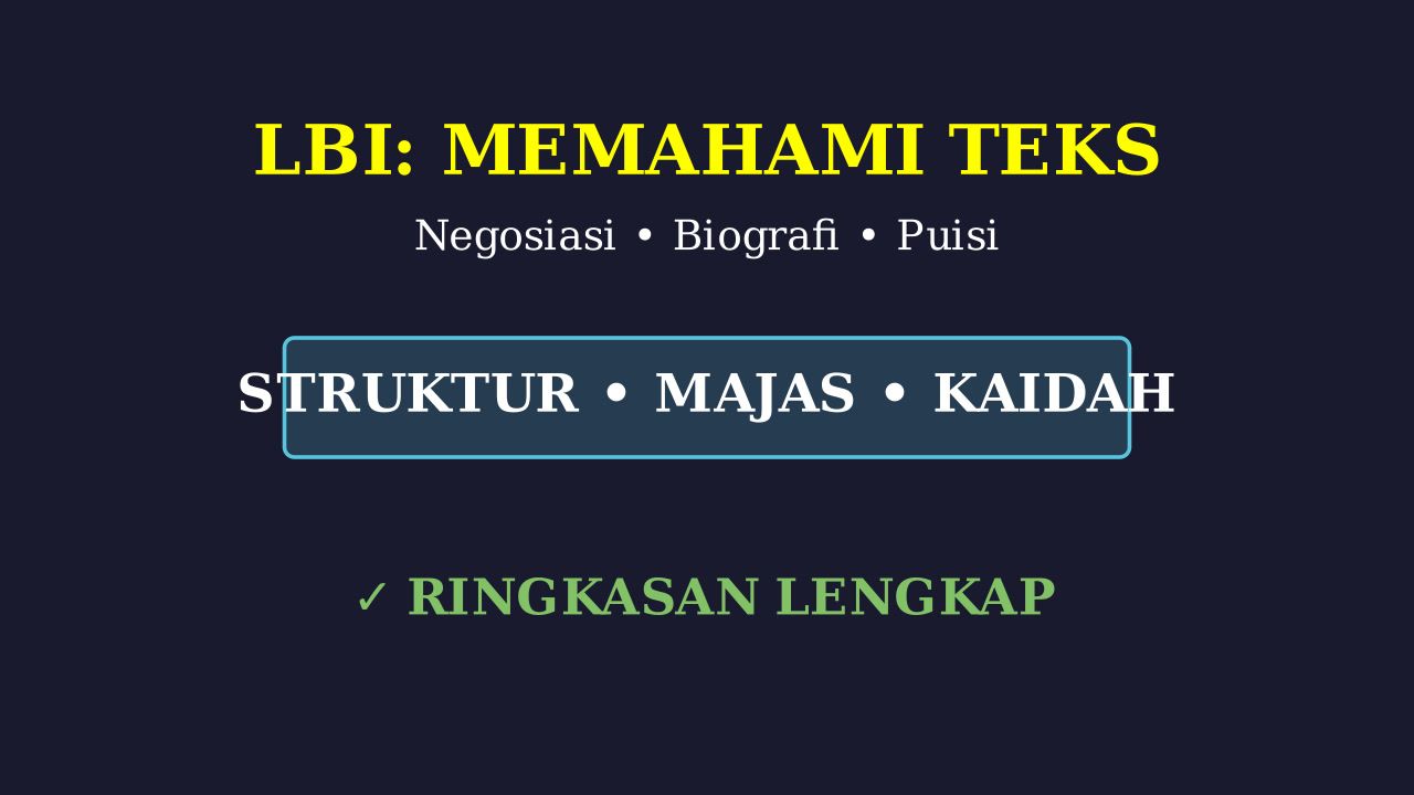 Teks Negosiasi, Biografi, & Puisi: Panduan Lengkap