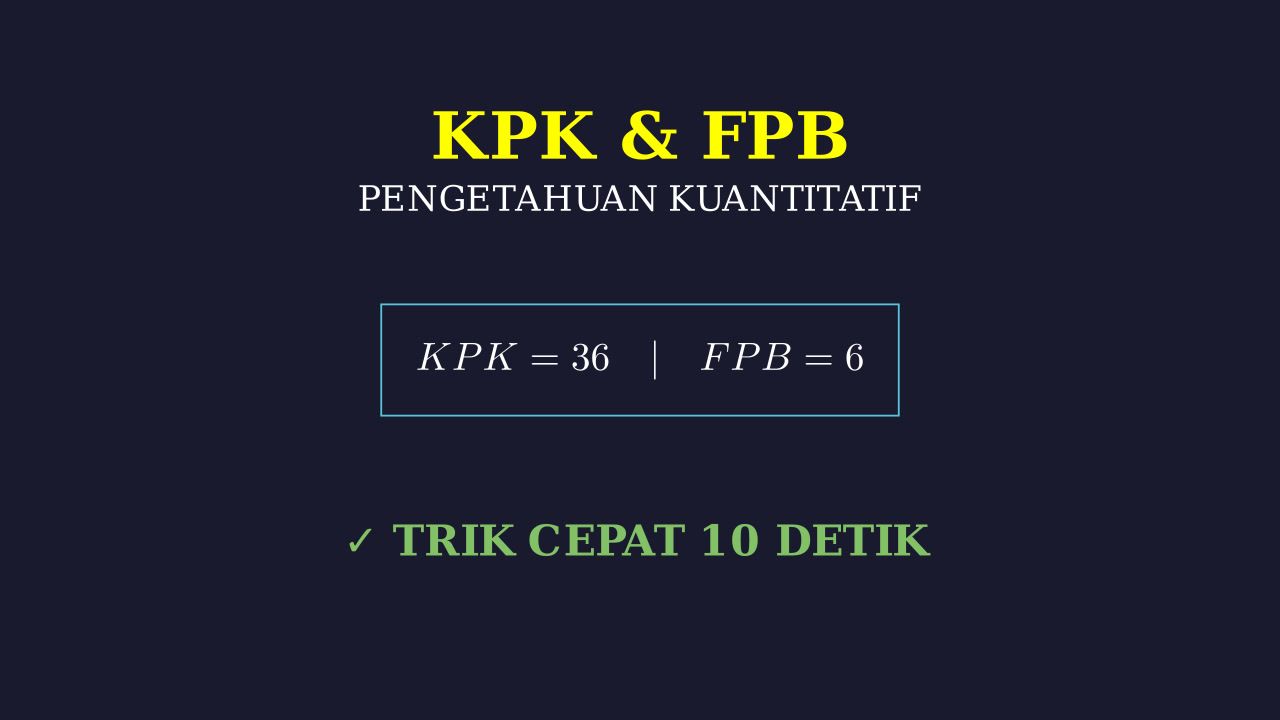 KPK dan FPB: Konsep Dasar
