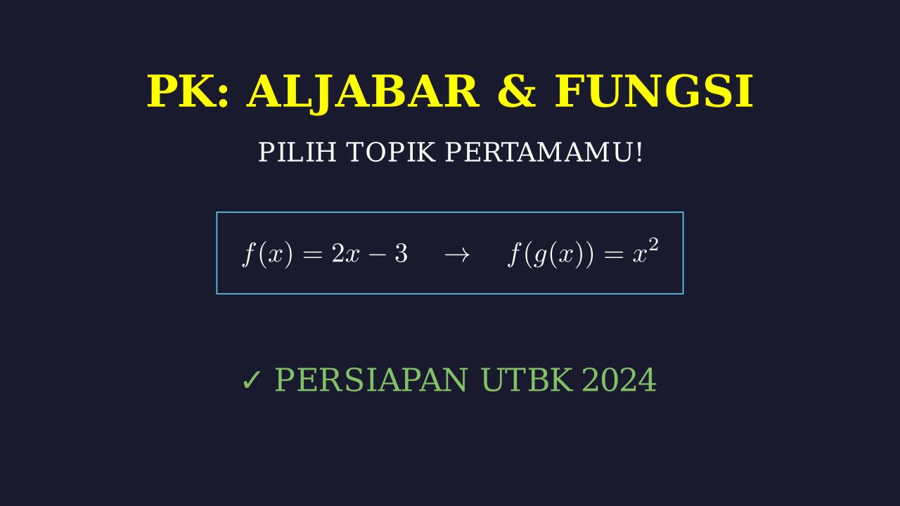 Fungsi, Eksponen, dan Aljabar Dasar