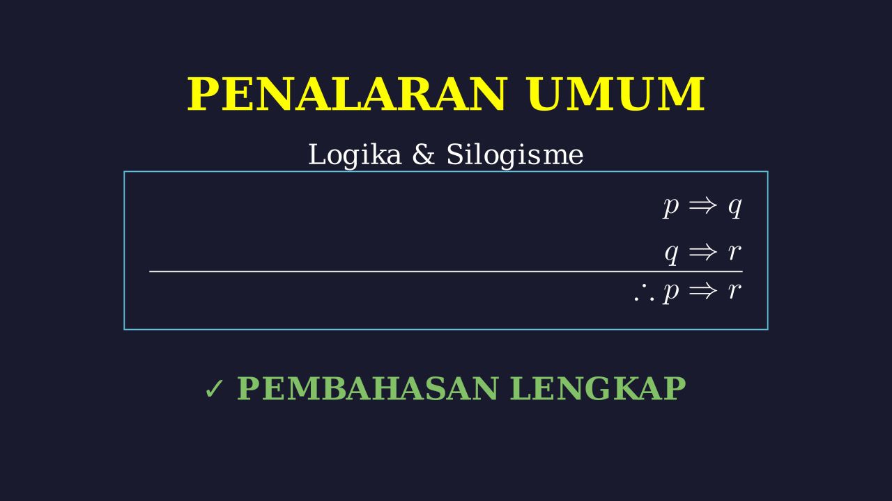 Penalaran Umum: Logika Analitis & Silogisme