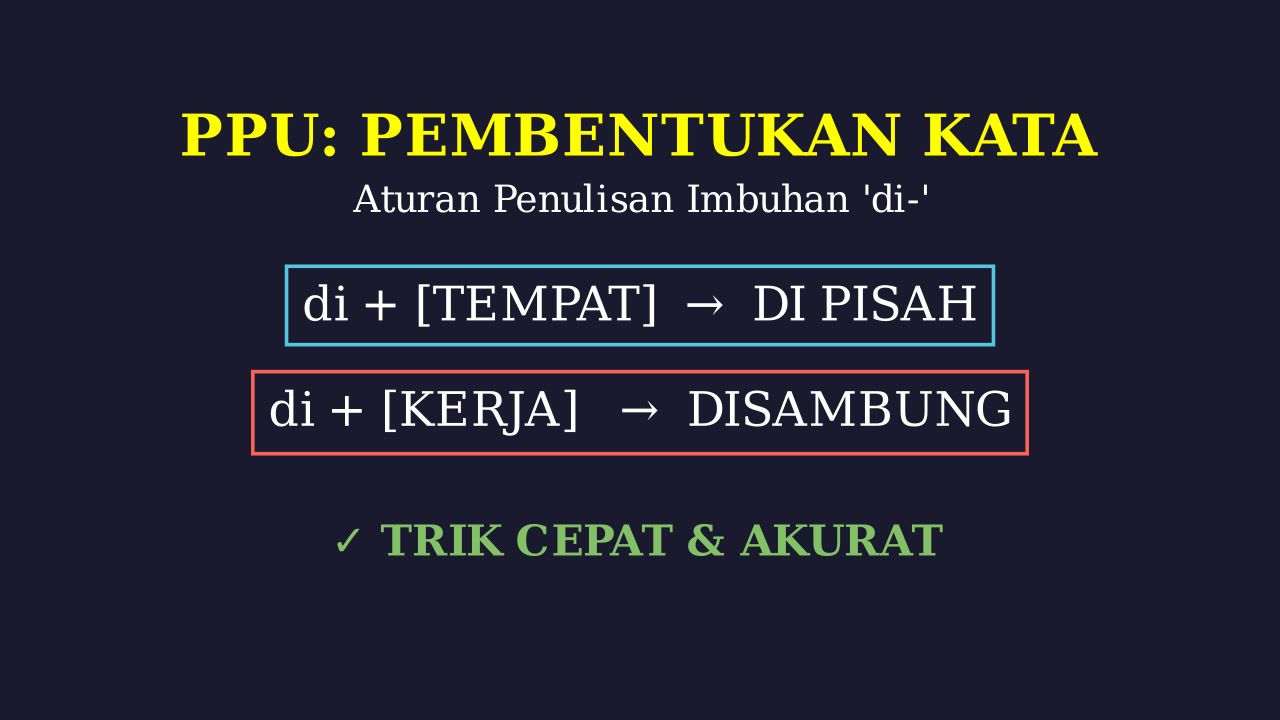 Aturan Penulisan "di": Dipisah dan Disambung