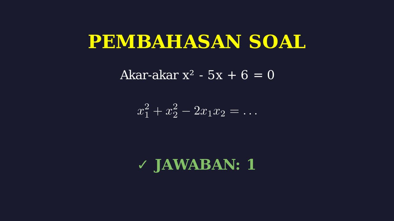 Operasi Akar Persamaan Kuadrat