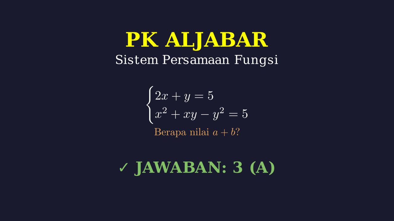Sistem Persamaan Linear dan Kuadrat
