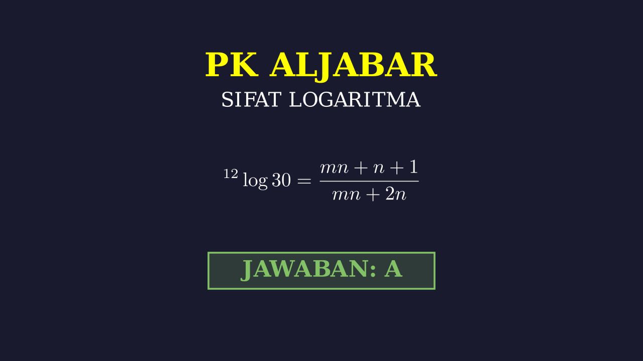 Logaritma: Menyatakan Nilai dalam m dan n