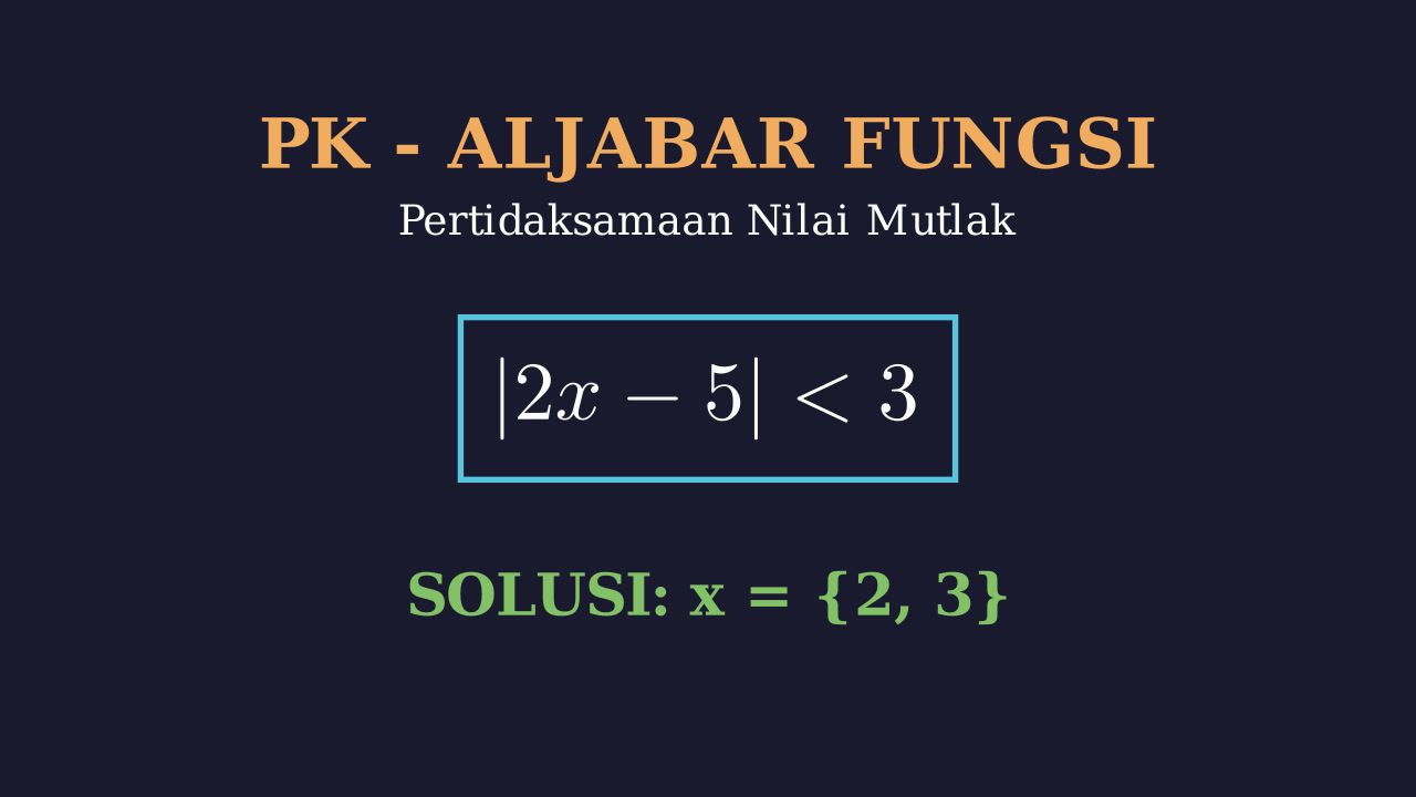 Menyelesaikan Pertidaksamaan Nilai Mutlak