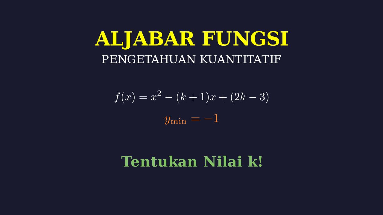Menentukan Nilai k Fungsi Kuadrat