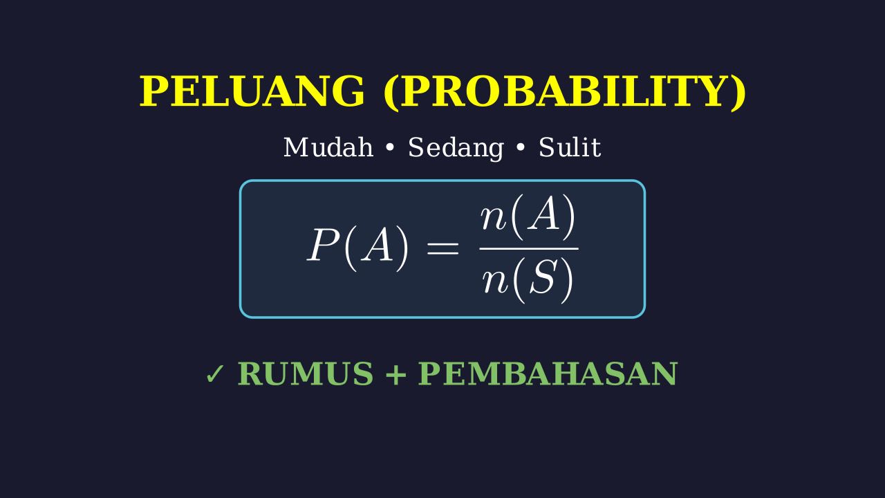 Peluang: Rumus dan Pembahasan Soal Semua Level