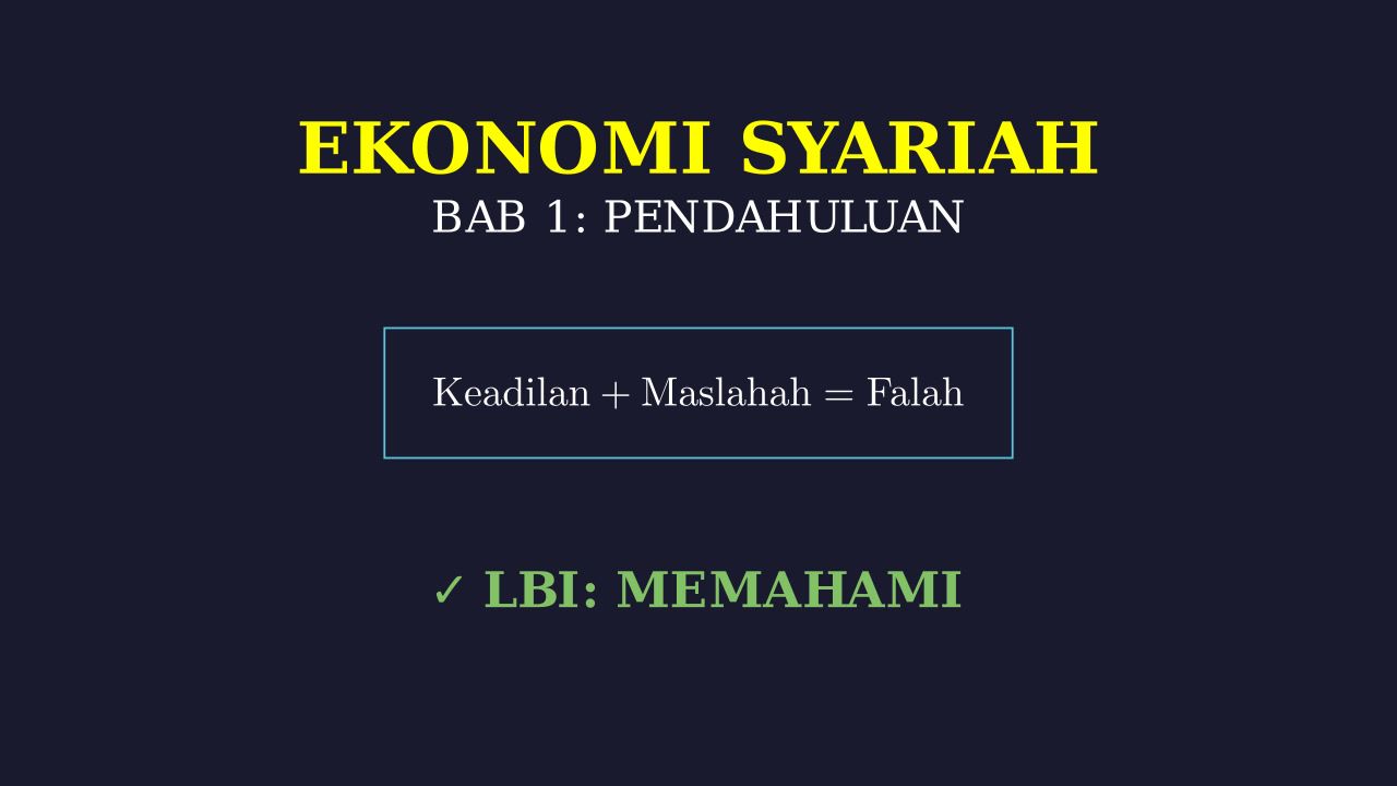 Konsep Dasar Ekonomi Syariah