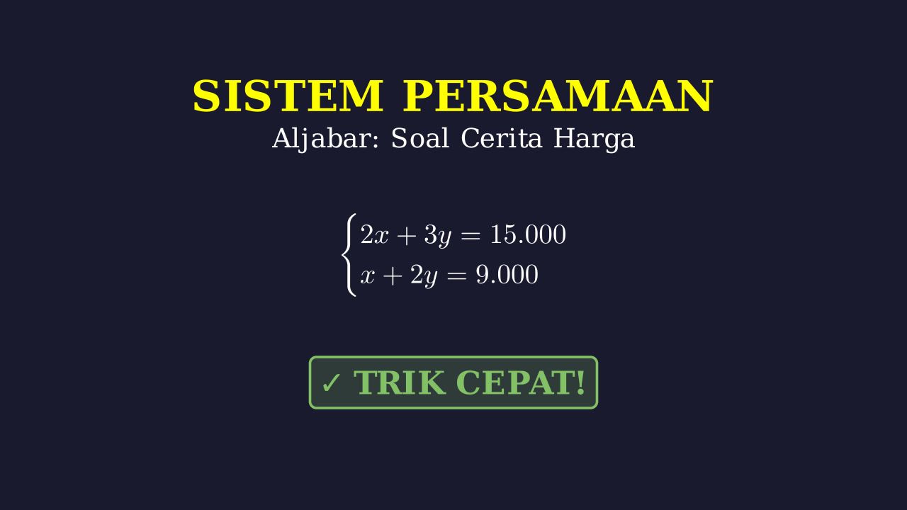 Soal Cerita SPL: Menghitung Harga