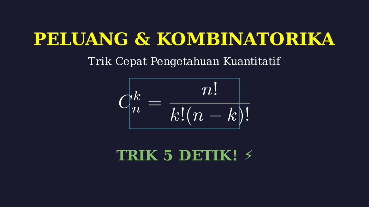 Peluang dan Kombinatorika: Rumus & Trik Cepat
