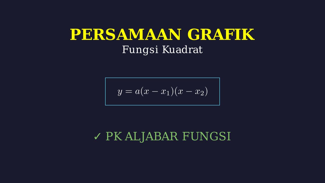 Menentukan Persamaan Fungsi Kuadrat dari Grafik
