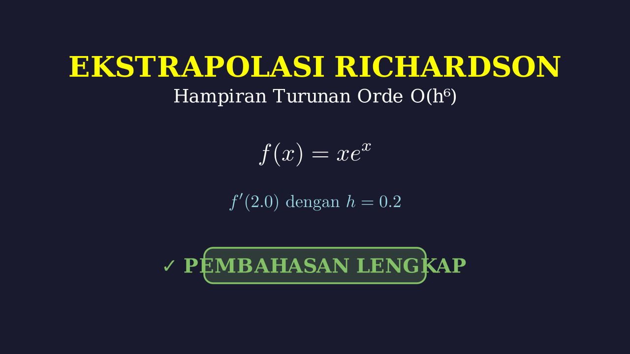 Ekstrapolasi Richardson: Hampiran Turunan Orde O(h6)