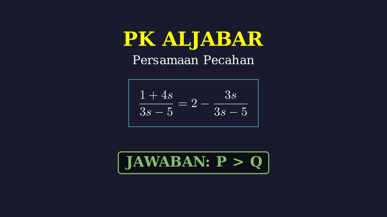 Hubungan Kuantitas P dan Q: Persamaan Rasional