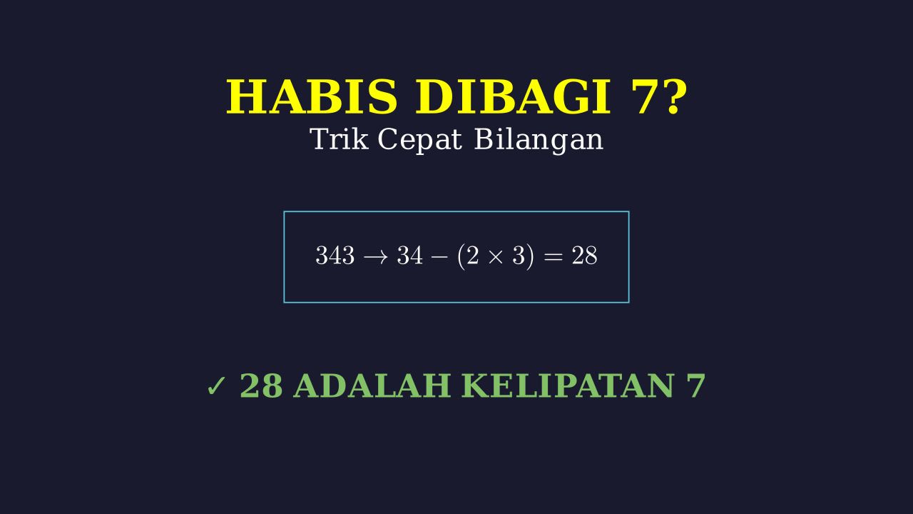 Ciri Bilangan Habis Dibagi 7