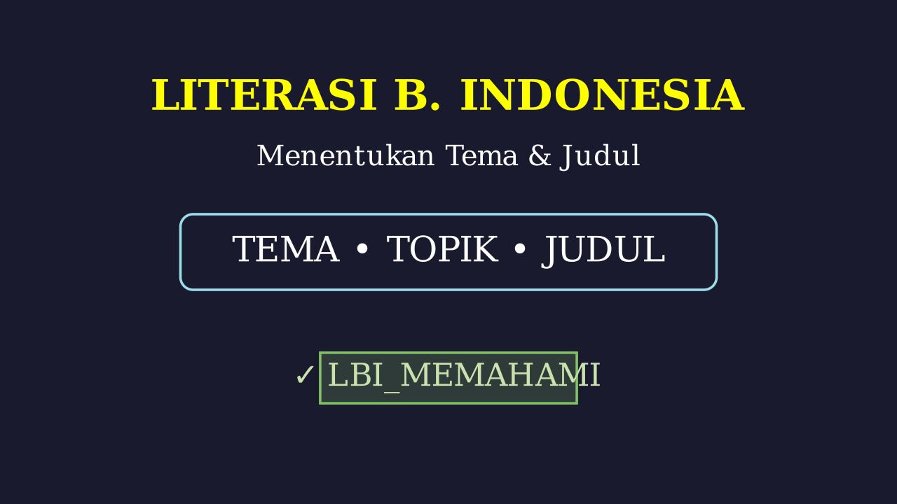 Menentukan Tema, Topik, dan Judul