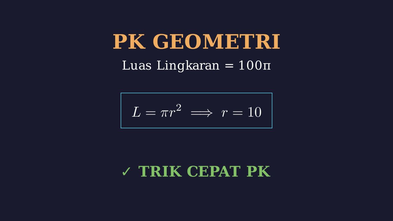 Mencari Jari-Jari dari Luas Lingkaran