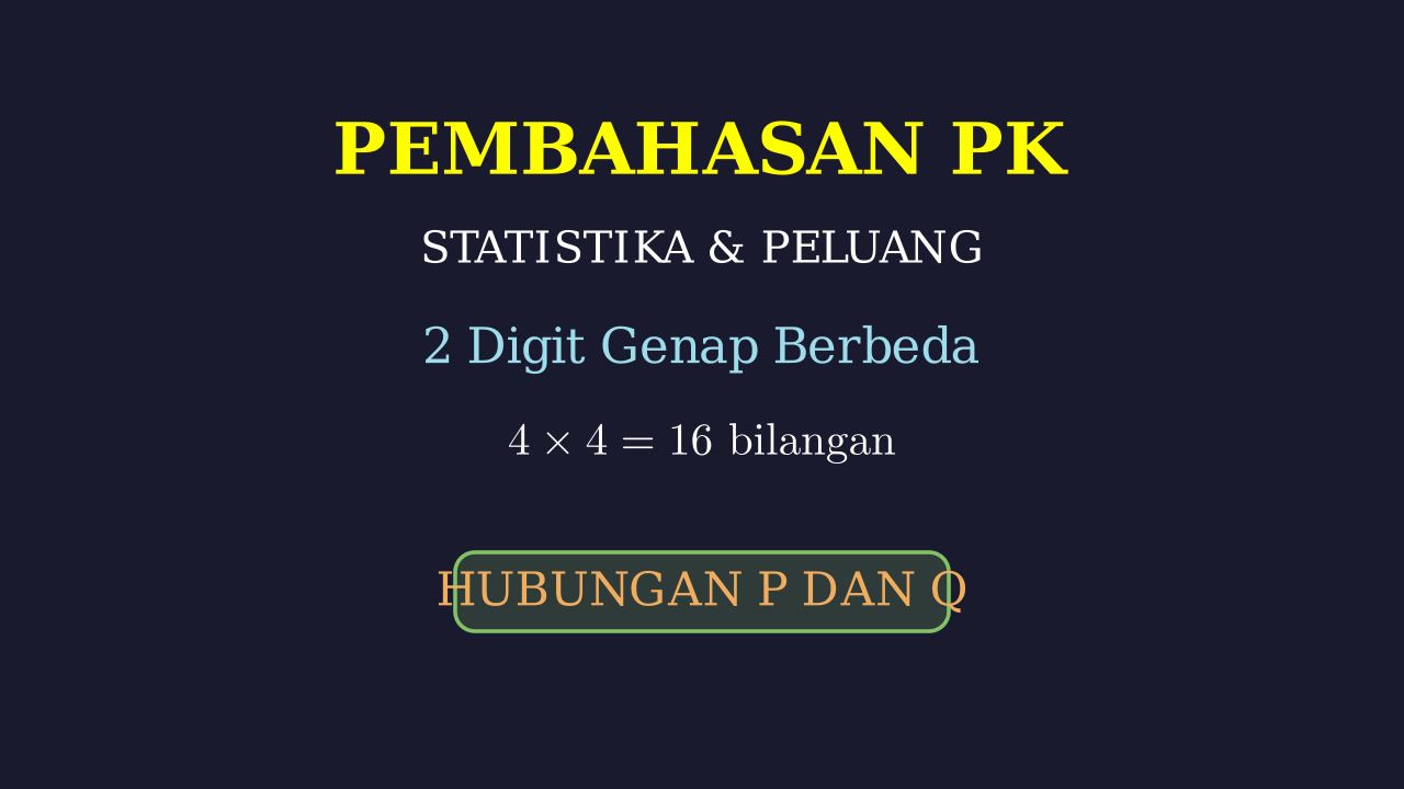 Kuantitas P & Q: Bilangan Genap Berbeda