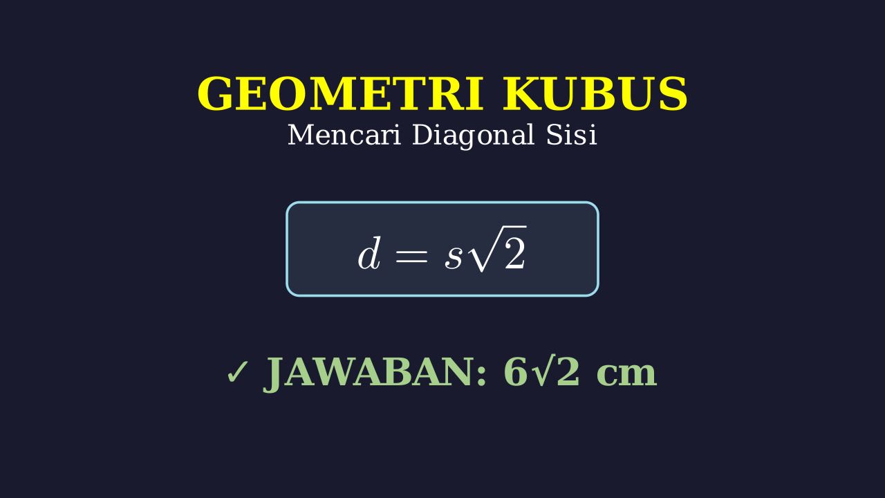 Menghitung Panjang Diagonal Sisi Kubus