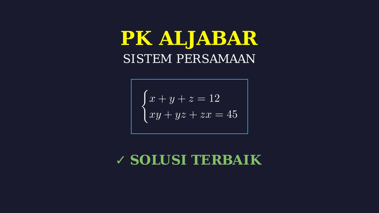 Sistem Persamaan Bilangan Non-Negatif